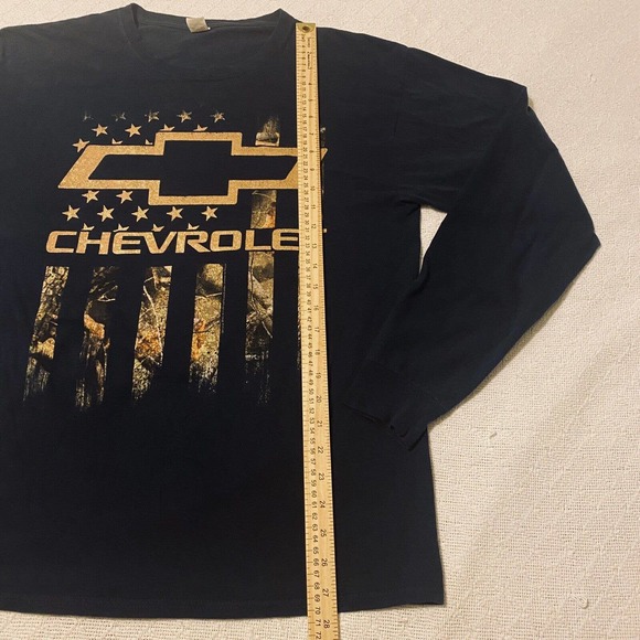 Chevrolet Black Shirt Mens Size L Long Sleeve Fruit Of The Loom No Tag Size - Picture 8 of 15